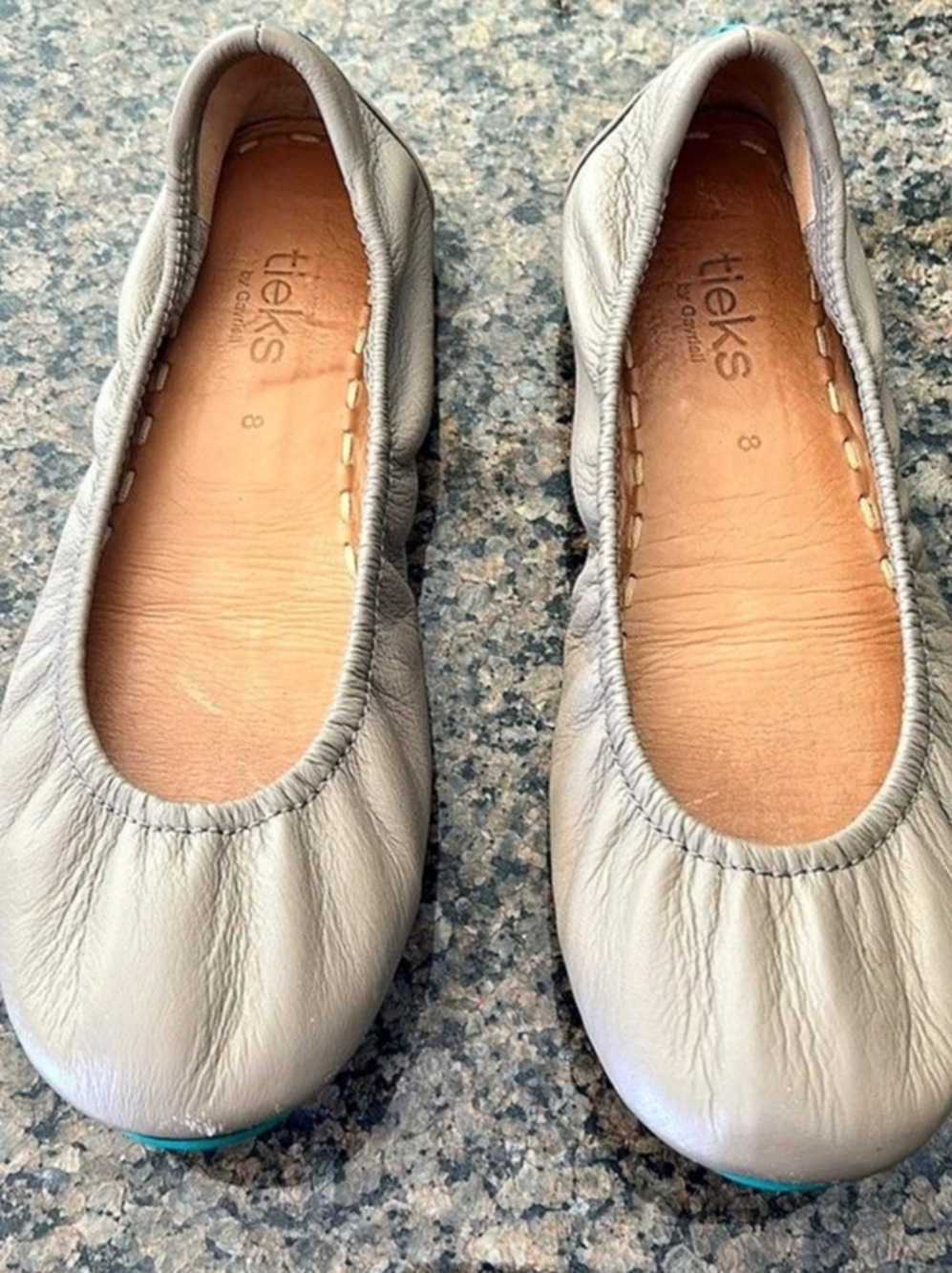 Tieks Cool Grey Leather Ballet Flats